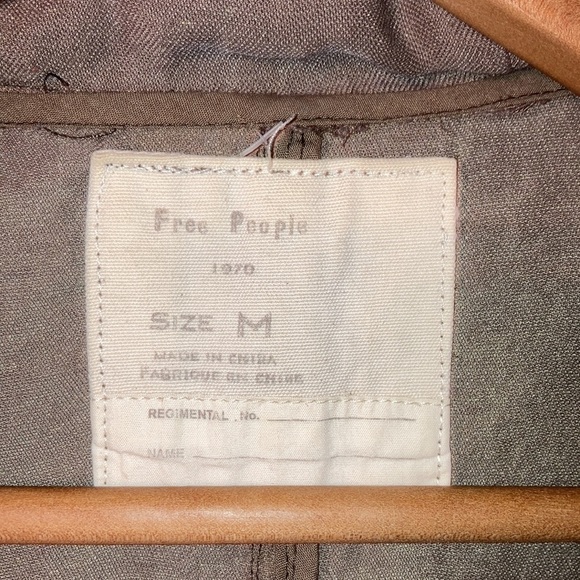 Free People Distressed Military Parka Zipper Jacket Fit Casual Army Green - Picture 7 of 9